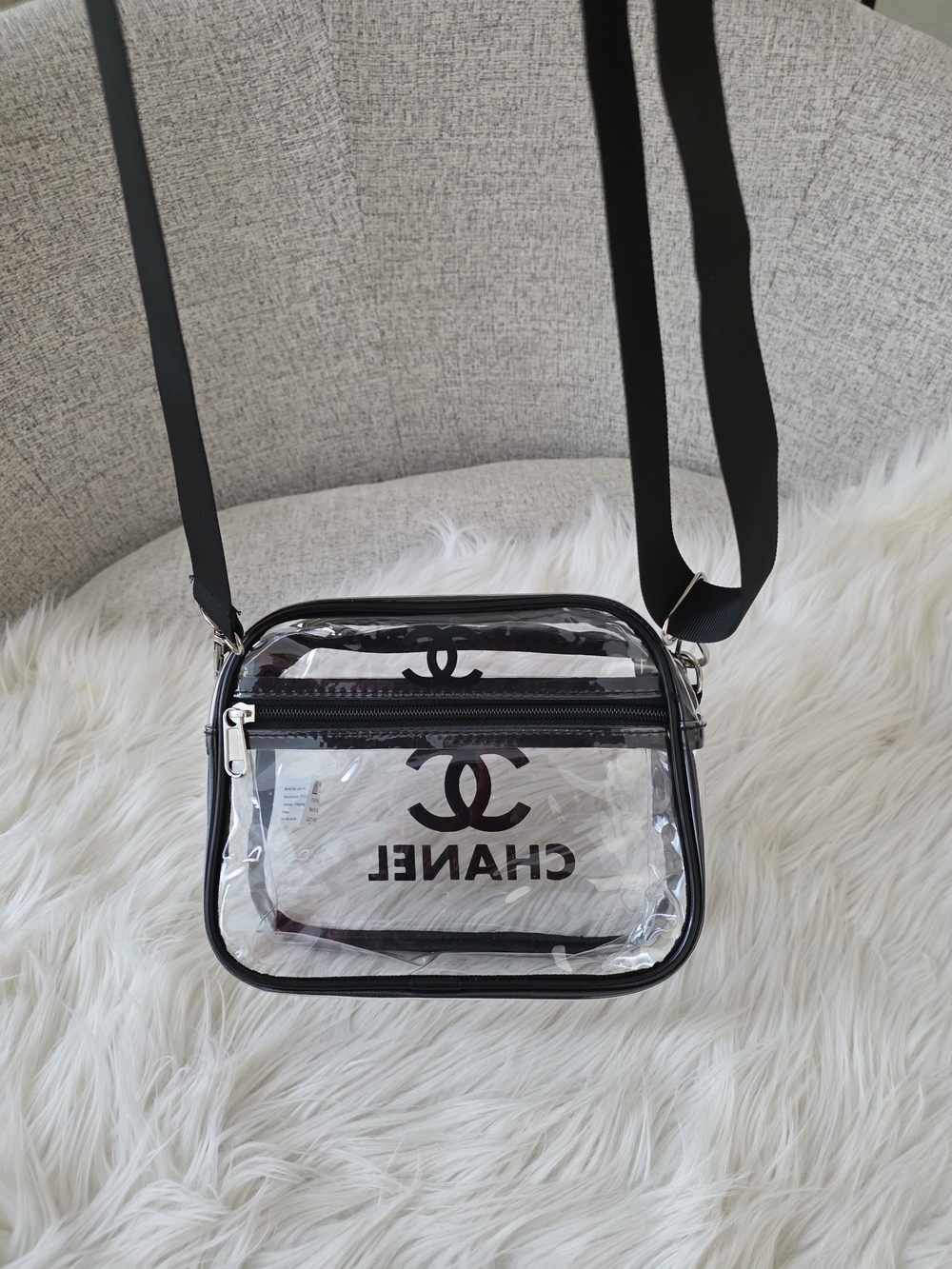 Clear PVC Crossbody Bag Transparent Bag Stadium Bag - Picture 4 of 10